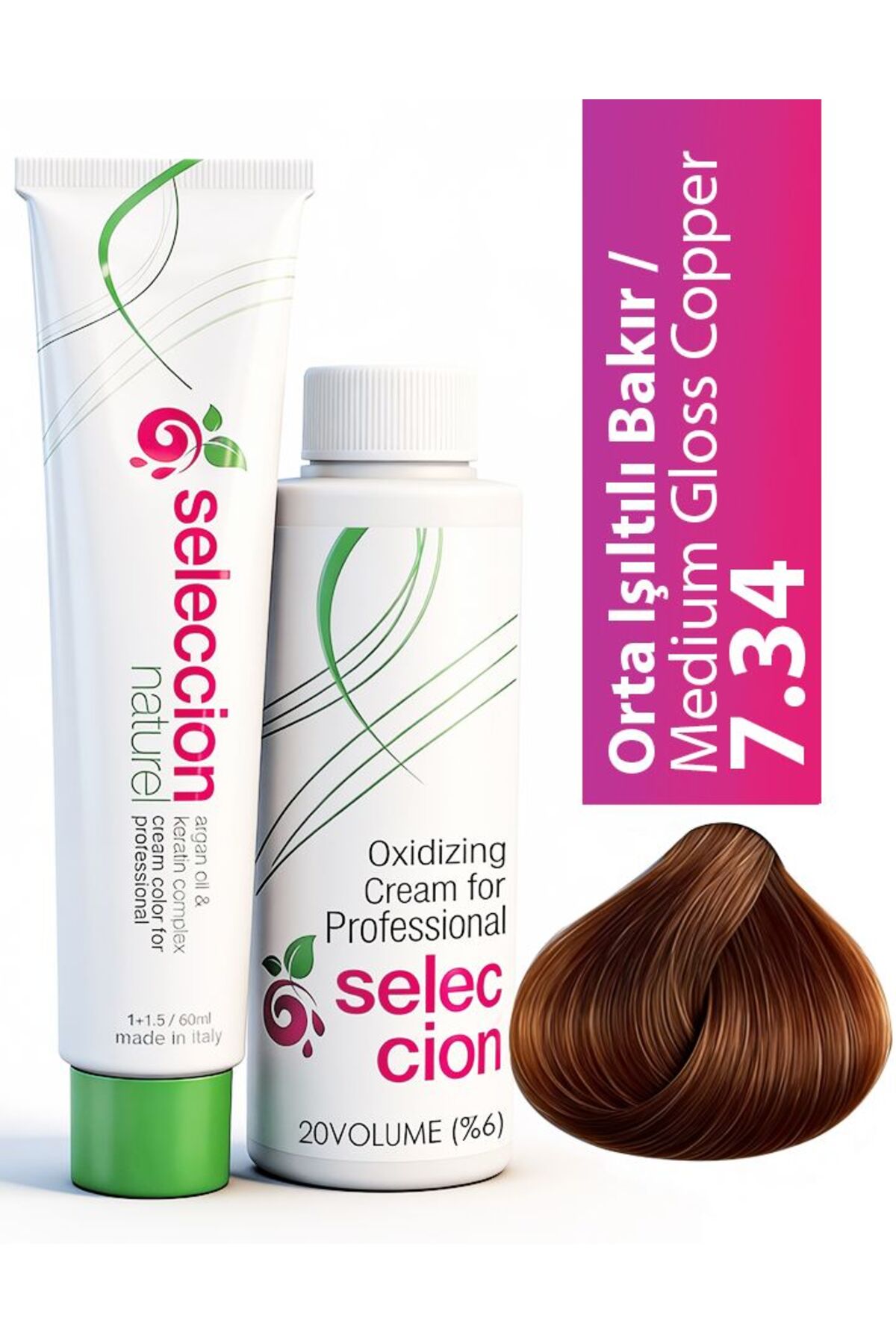 Color 60 ml 7.34 Orta Işıltılı Bakır