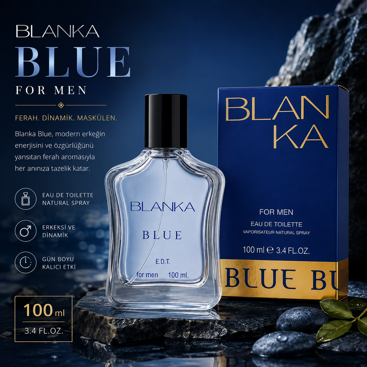 Blanka Blue EDT For Men 100 ml Erkek Parfümü