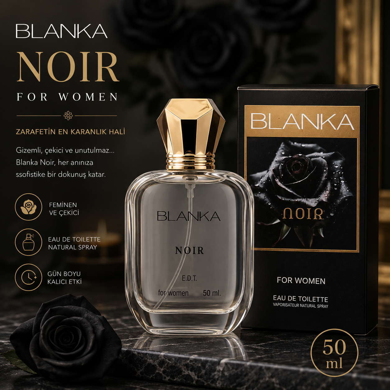 Blanka Noir EDT For Women 50 ml Kadın Parfümü