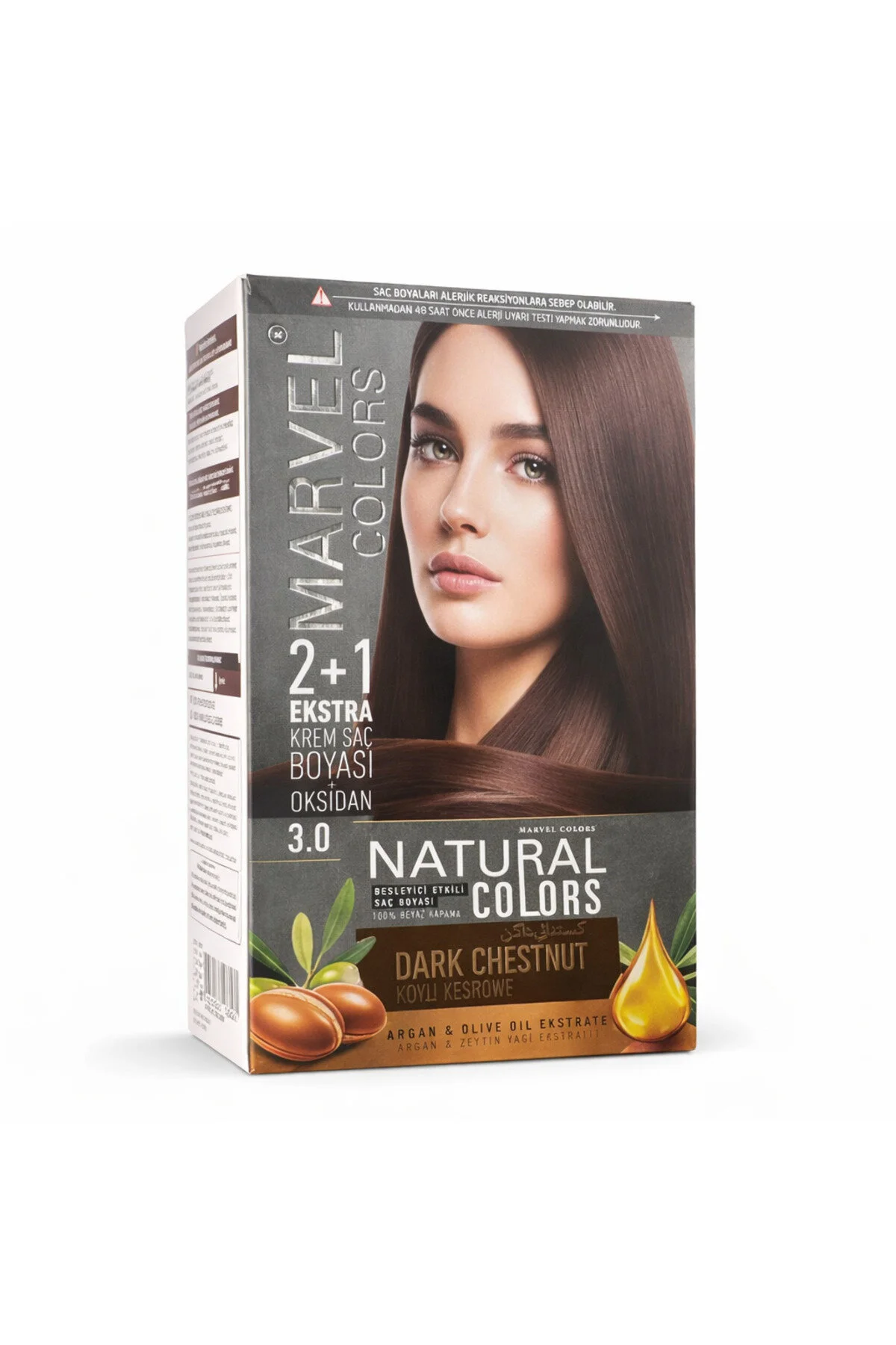 COLORS NATURAL COLORS Saç boyası 3,0 DARK CHESTNUT (Koyu Kestane)