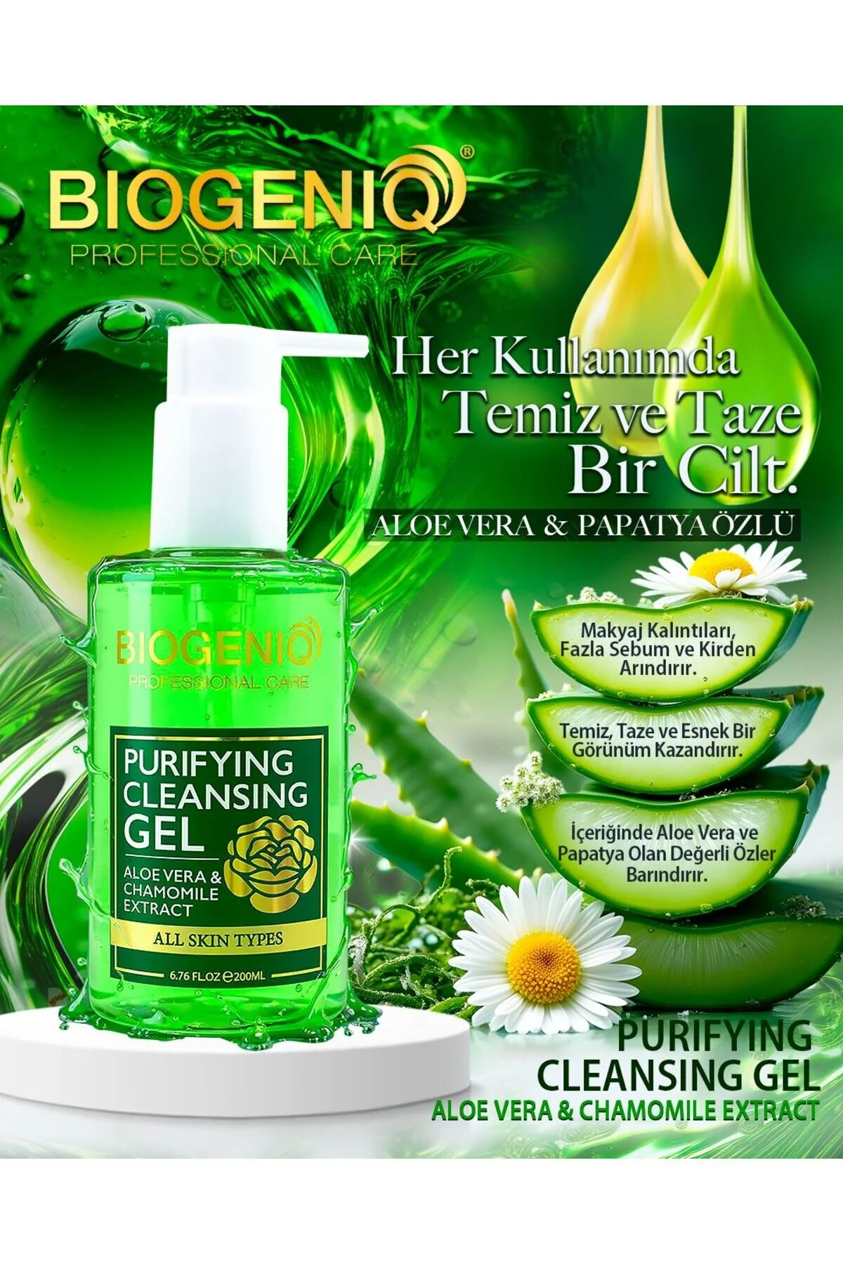 PURIFYING CLEANSING GEL ALOOE VERA & CHAMOMILE EXTRACT