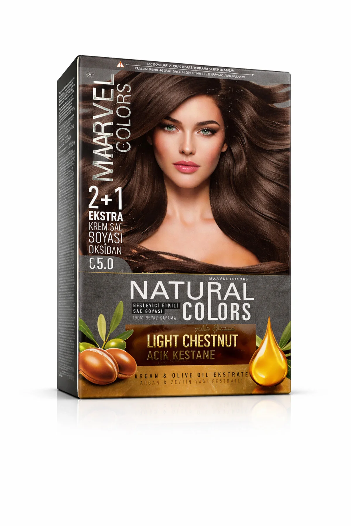 COLORS NATURAL COLORS Saç boyası 5,0 LIGHT CHESTNUT (Açık Kestane)
