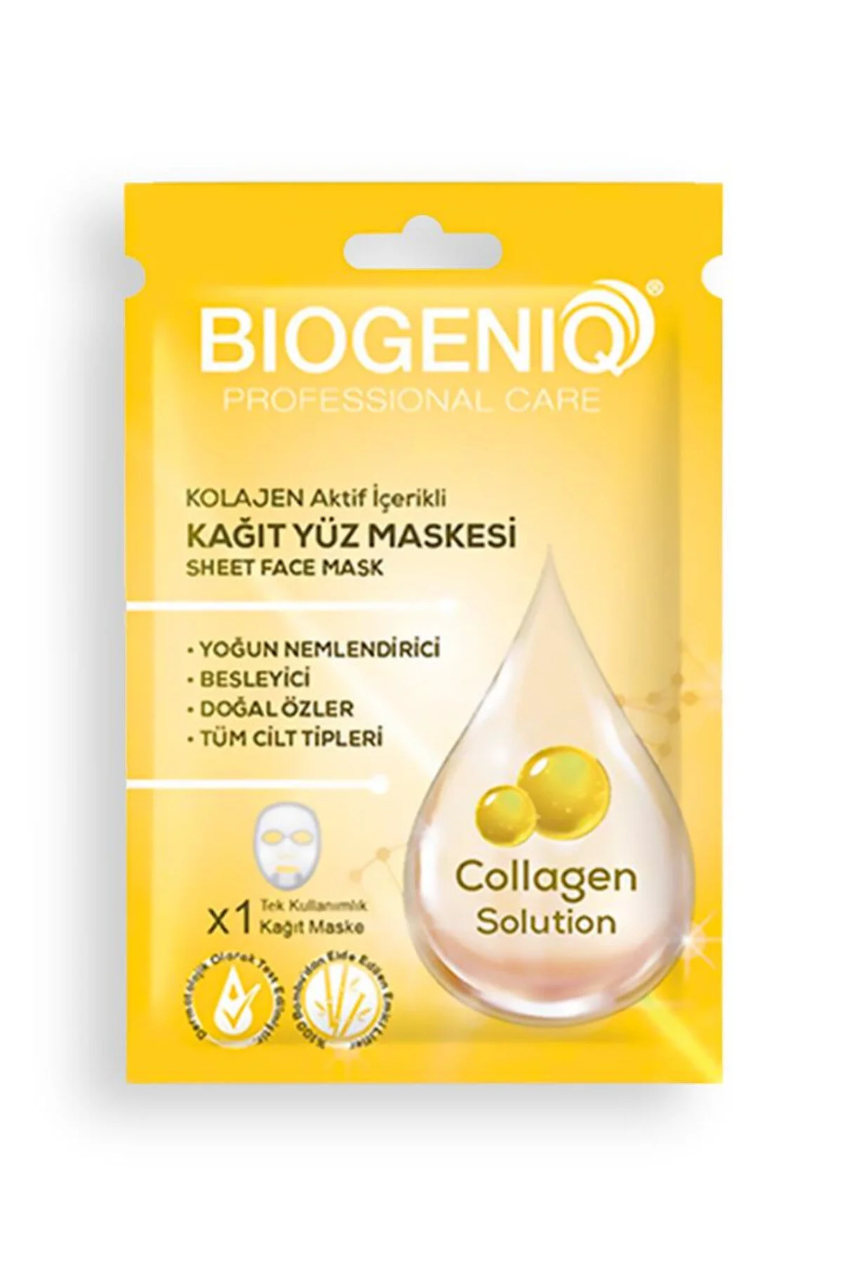 Beauty Kolajen Kağıt Maske 25 Gr – Sıkılaştırıcı ve Nemlendirici Yüz Maskesi
