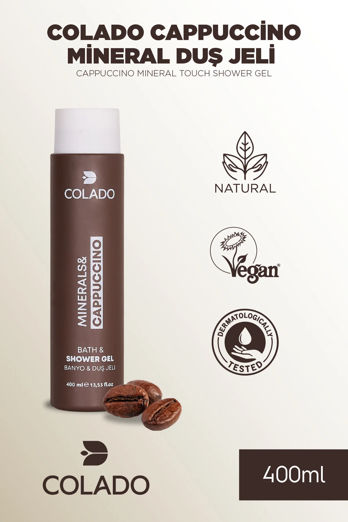 Cappuccino Mineral Duş Jeli – Kahve Aromalı | Cappuccino Mineral Touch Shower Gel (400 ml)
