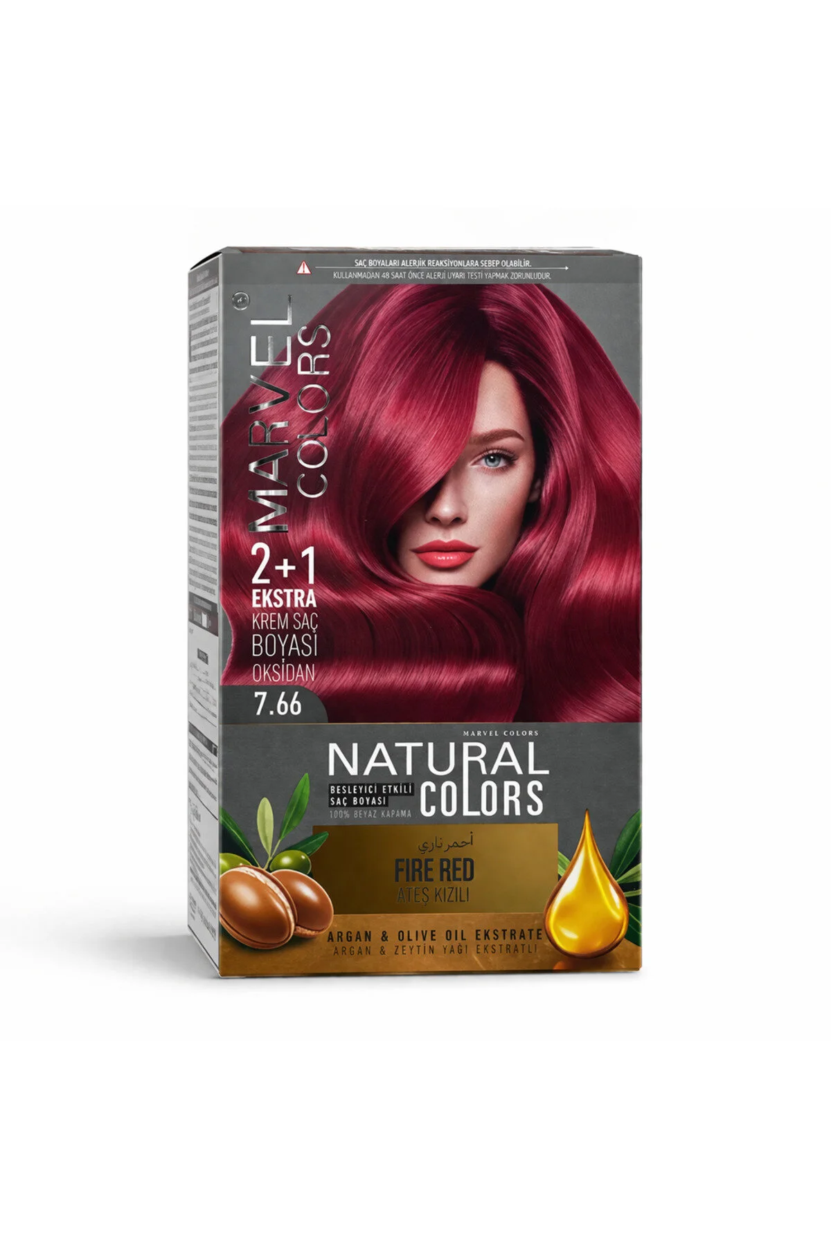 COLORS NATURAL COLORS Saç boyası 7,66 FIRE RED (Yoğun Kızıl (Ateş Kızılı)