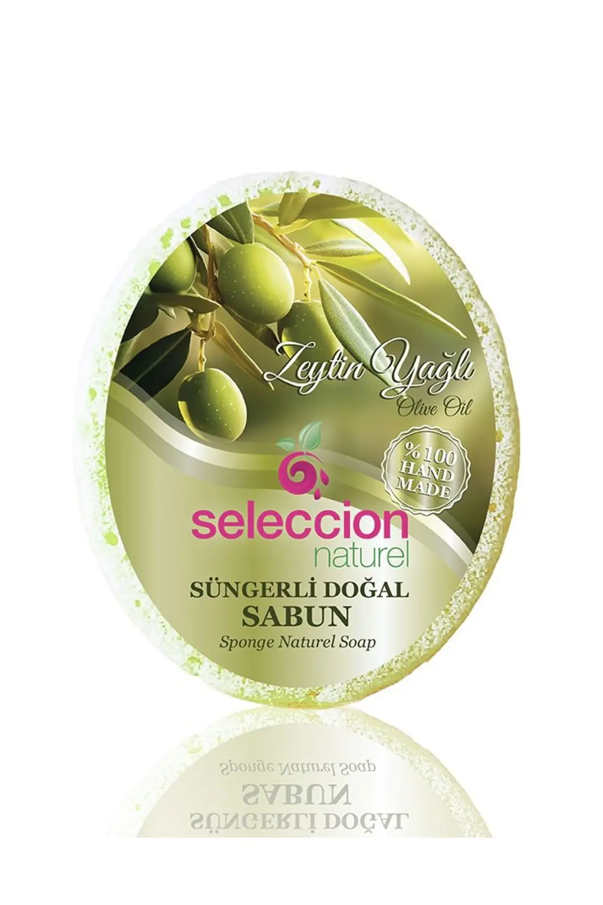 süngerli doğal sabun zeytin yağli 150 gr
