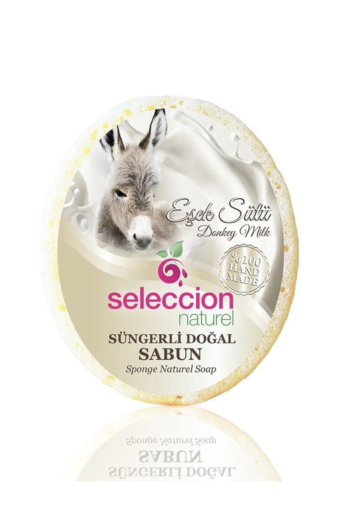 süngerli doğal sabun eşek sütü 150 gr